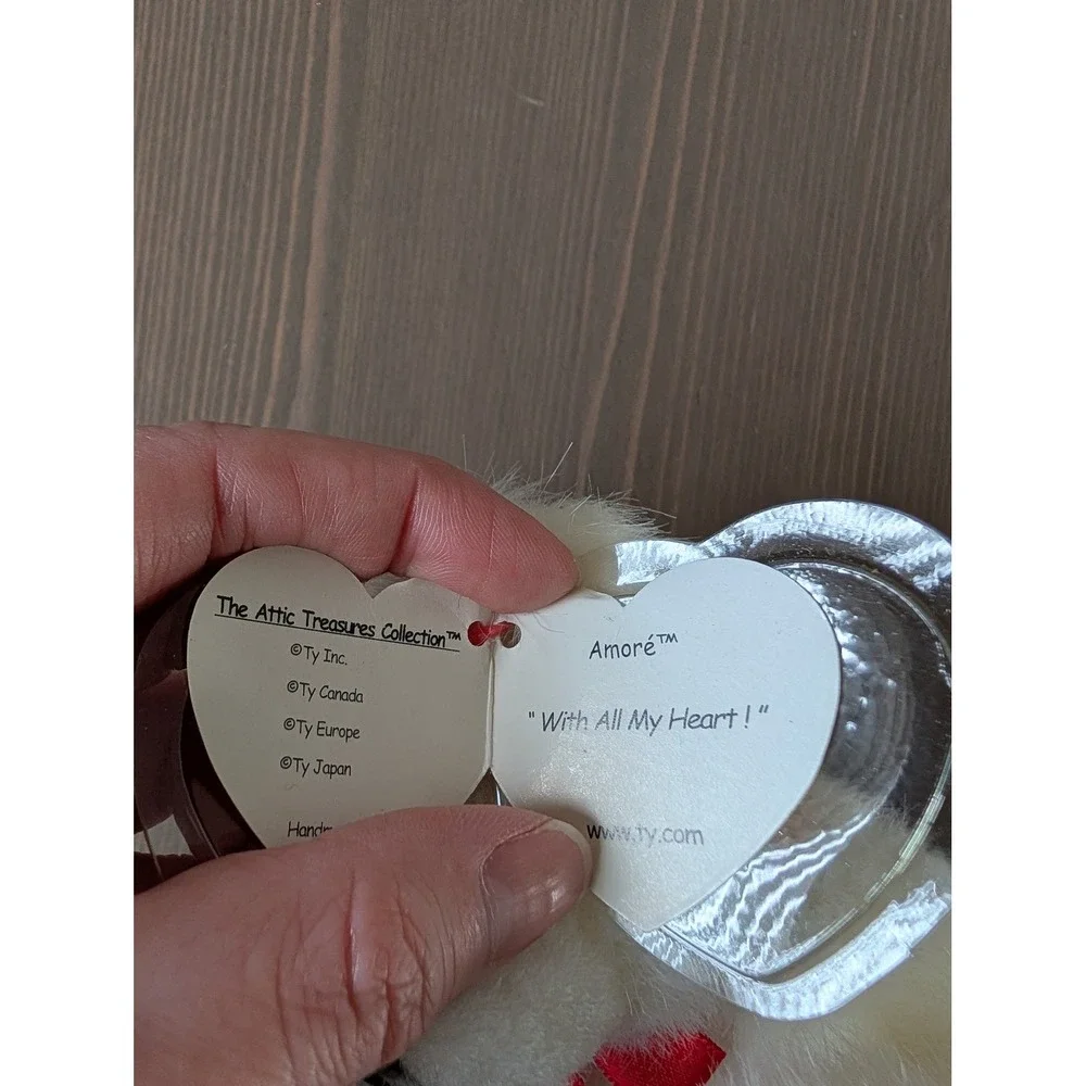 Ty Amore White Bear Red‎ Ribbon I Heart U Plush Collectible Love Valentine's Toy